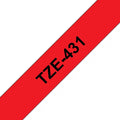 Brother TZE-431, Ruban titreuse Noir sur Rouge compatible, The Premium Solution