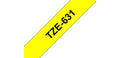 Brother TZE-631, Ruban titreuse Noir sur Jaune compatible, The Premium Solution