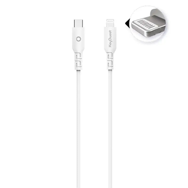 Câble eKOgreen recyclé USB-C/Lightning 3A / 60W - 1,20m - Blanc