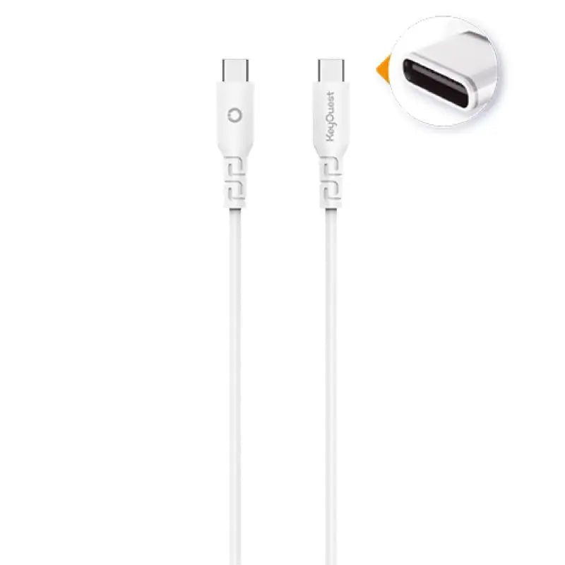 Câble eKOgreen recyclé USB-C/USB-C 3A / 60W - 1,20m - Blanc