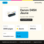 Canon 045H Toner Jaune compatible équivalent à 1243C002 · Switch : caractéristiques