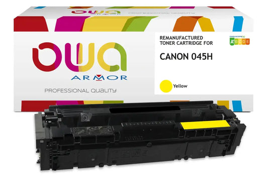 CANON 045H - Cartouche laser compatible - haute capacité - Jaune - Toner remanufacturé OWA