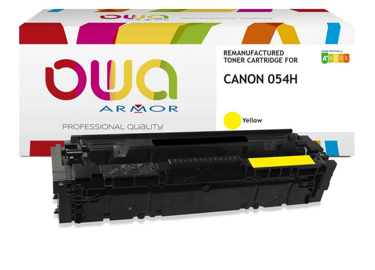 CANON 054H - Cartouche laser compatible - haute capacité - Jaune - Toner remanufacturé OWA