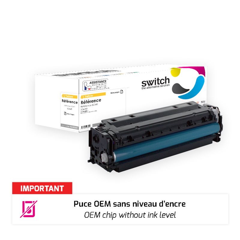 Canon 055H 3017C002 Toner puce OEM, Jaune compatible · Switch