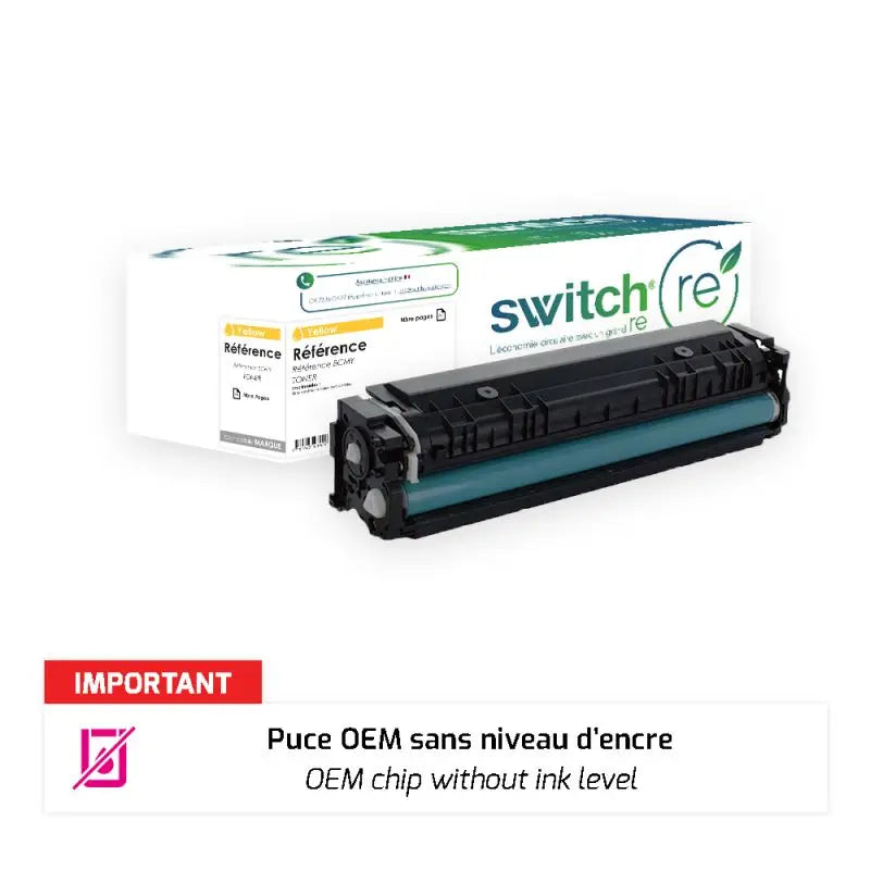 Canon 055H Toner Jaune remanufacturé puce OEM équivalent à 3017C002 · Switch RE