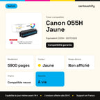 Canon 055H Toner Jaune compatible puce OEM équivalent à 3017C002 · Switch : caractéristiques