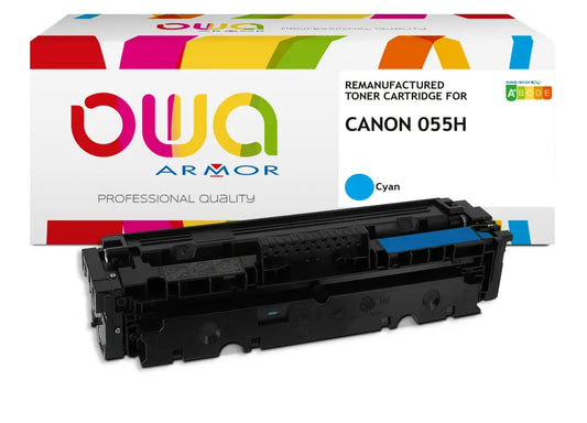 CANON 055H / T09C - Cartouche laser compatible - haute capacité - Cyan - Toner remanufacturé OWA