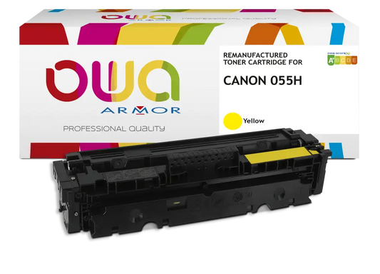 CANON 055H / T09Y - Cartouche laser compatible - haute capacité - Jaune - Toner remanufacturé OWA