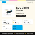 Canon 067H Toner Jaune compatible puce OEM équivalent à 5103C002 · Switch : caractéristiques