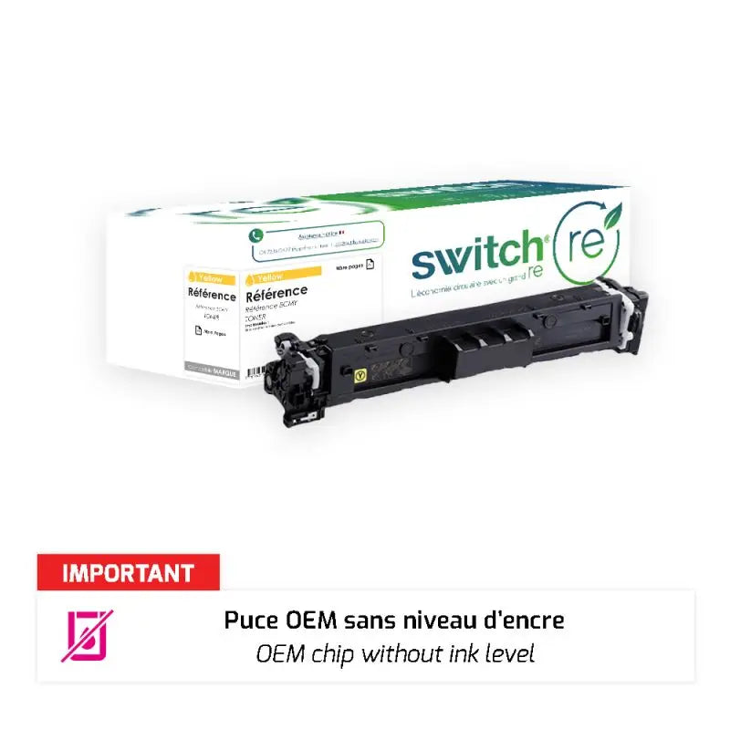 Canon 069H Toner Jaune remanufacturé puce OEM équivalent à 5095C002 · Switch RE