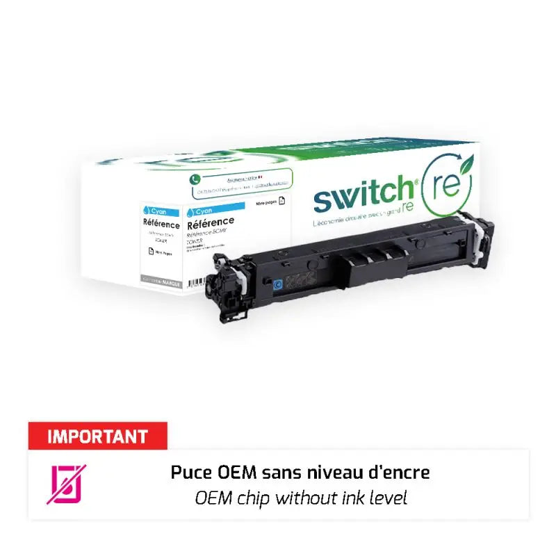 Canon 069H Toner Cyan remanufacturé puce OEM équivalent à 5097C002 · Switch RE