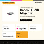 Canon PFI-701 Cartouche Magenta compatible équivalent à 0902B001, PFI701M : caractéristiques