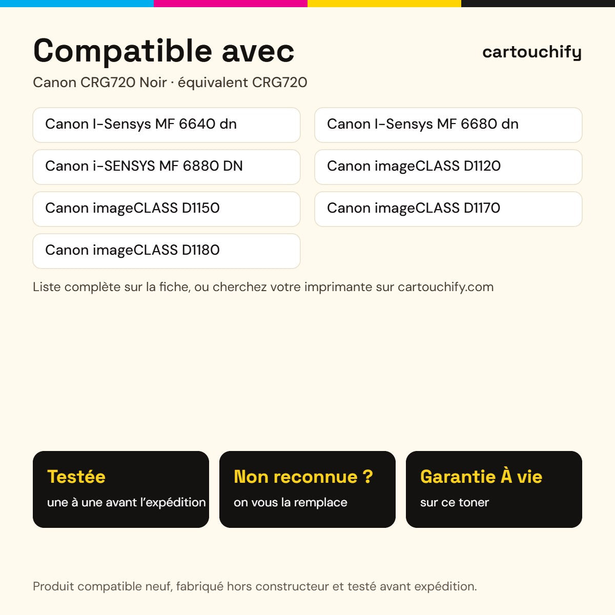 Imprimantes compatibles avec Canon CRG720 Toner Noir compatible équivalent à 2617B002 · Switch