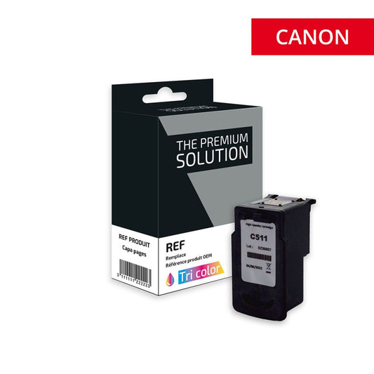 The Premium Solution Canon 510 / 511 CL511/2972B001 3 Couleurs 1CMY