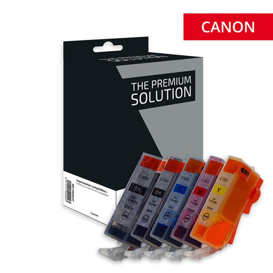 Cartouche compatible Canon PGI-520 CLI-521 Pack 5 Couleurs