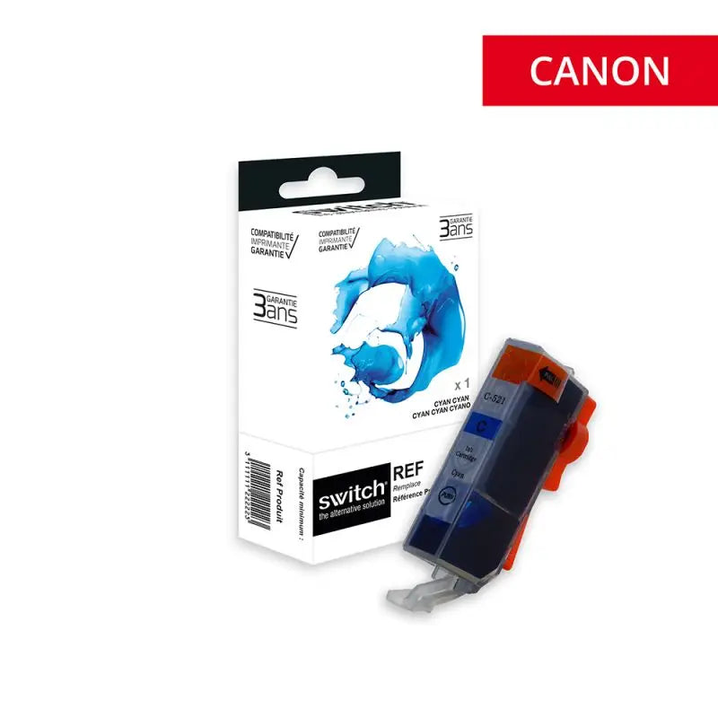 Canon 521 Cartouche Cyan compatible équivalent à CLI-521C 2934B001 · Switch