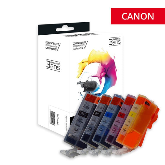 Cartouche compatible Canon PGI-525, CLI-526 Pack 5 Couleurs