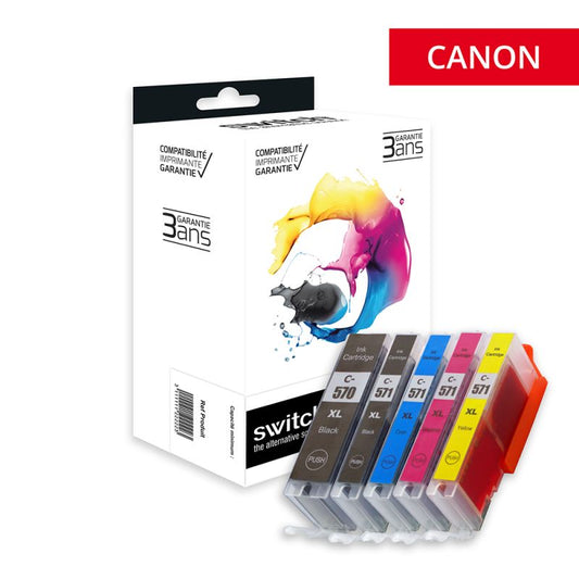 Cartouche compatible Canon PGI 570XL / CLI 571XL Pack 5 Couleurs