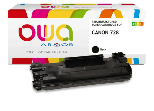 CANON 728 - Cartouche laser compatible - Noir - Toner remanufacturé OWA