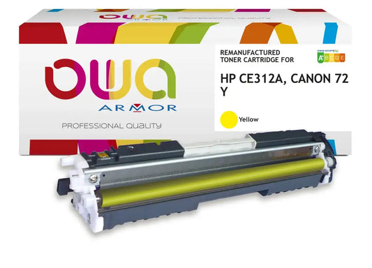 CANON 729 Y HP CE312A - Cartouche laser compatible - Jaune - Toner remanufacturé OWA