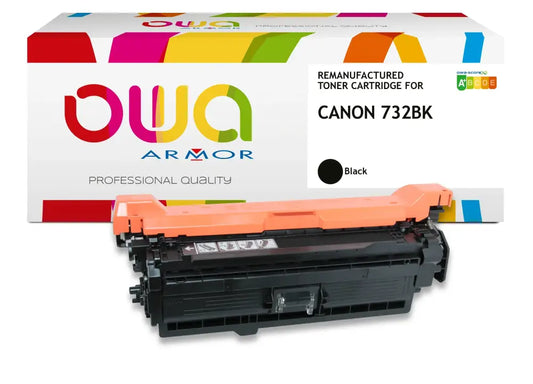 CANON 732BK - Cartouche laser compatible - Noir - Toner remanufacturé OWA