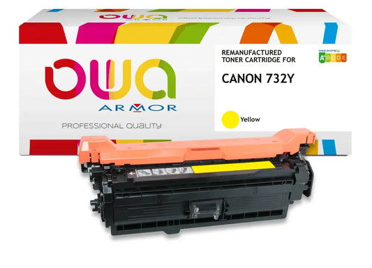 CANON 732Y - Cartouche laser compatible - Jaune - Toner remanufacturé OWA