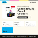 Canon 2500XL Cartouche Pack 4 Couleurs compatible équivalent à PGI-2500, 9254B001, 9265 · Switch : caractéristiques