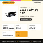 Canon EXV 34 Toner Noir compatible équivalent à CEXV34, 3782B002 : caractéristiques