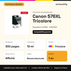 Canon 576XL Tricolore The Premium Solution : rendement 300 pages, 13 ml, garantie 1 an