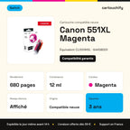Canon 551XL Cartouche Magenta compatible équivalent à CLI551MXL, 6445B001 · Switch : caractéristiques