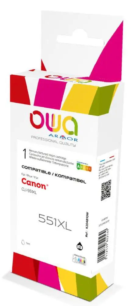 CANON CLi-551XL - Cartouche compatible - haute capacité - Noir - Jet d’encre remanufacturé OWA