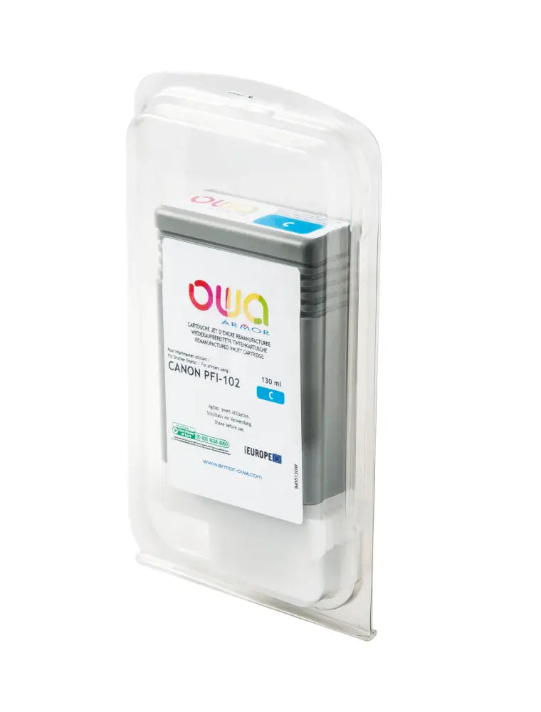CANON PFI-102 - Cartouche compatible traceur - Cyan - Jet d’encre remanufacturé OWA