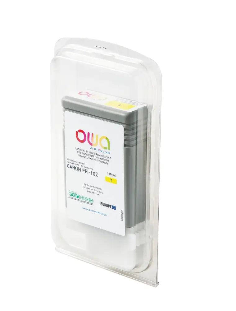 CANON PFI-102 - Cartouche compatible traceur - Jaune - Jet d’encre remanufacturé OWA