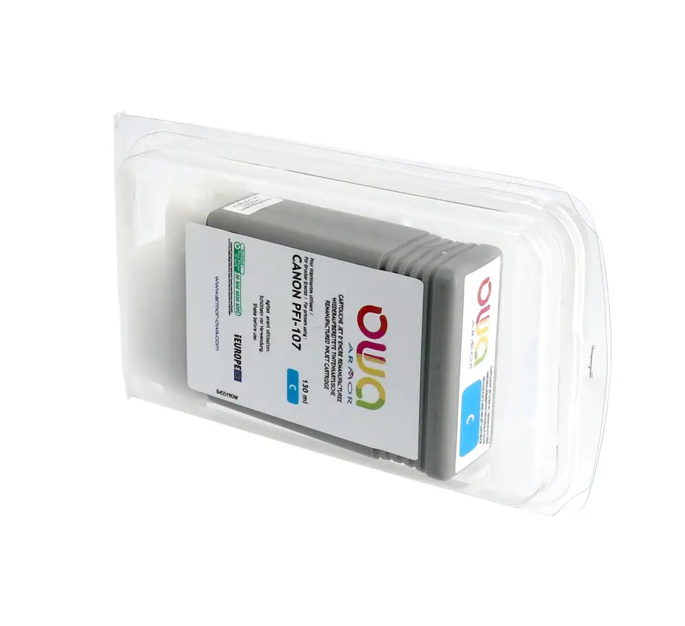 CANON PFI-107 - Cartouche compatible traceur - Cyan - Jet d’encre remanufacturé OWA