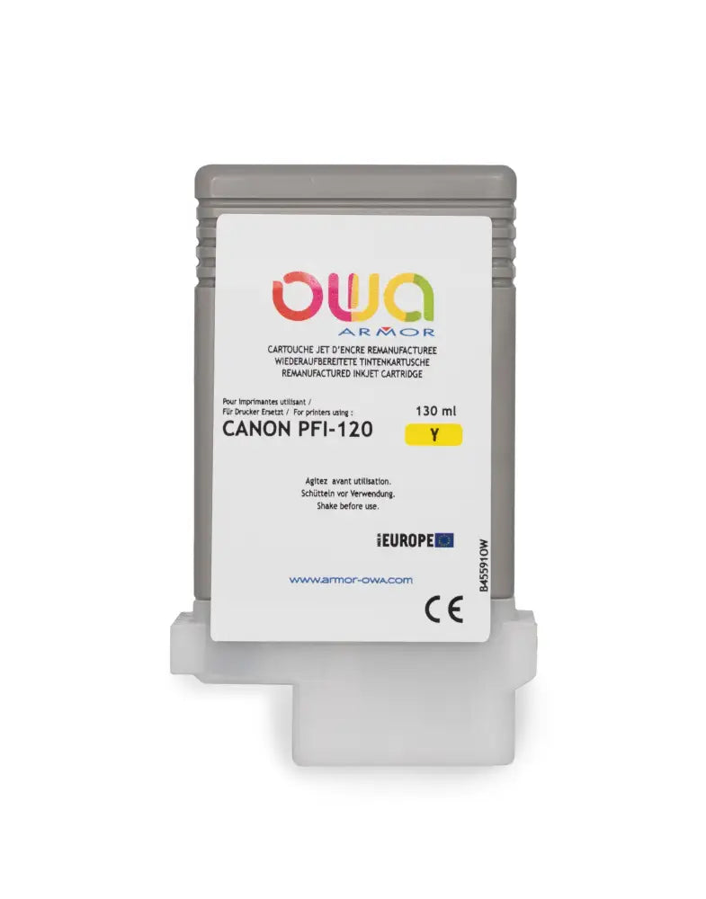 CANON PFI-120 - Cartouche compatible traceur - Jaune - Jet d’encre remanufacturé OWA