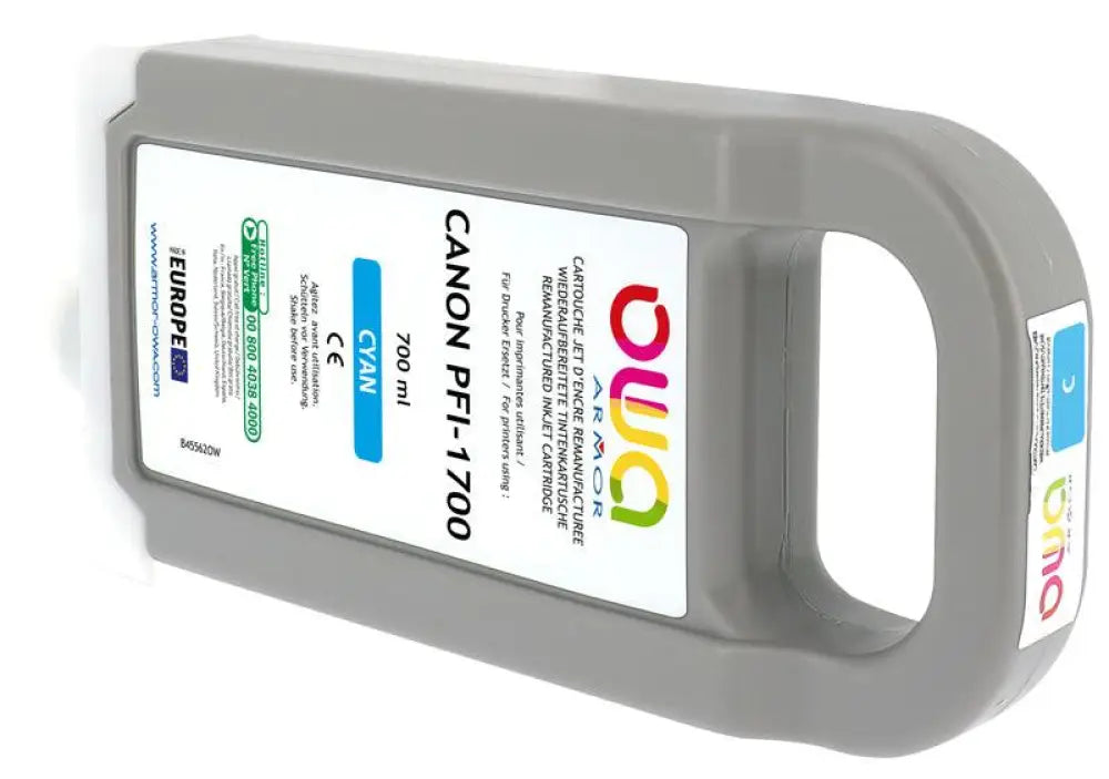 CANON PFI-1700 - Cartouche compatible traceur - Cyan - Jet d’encre remanufacturé OWA
