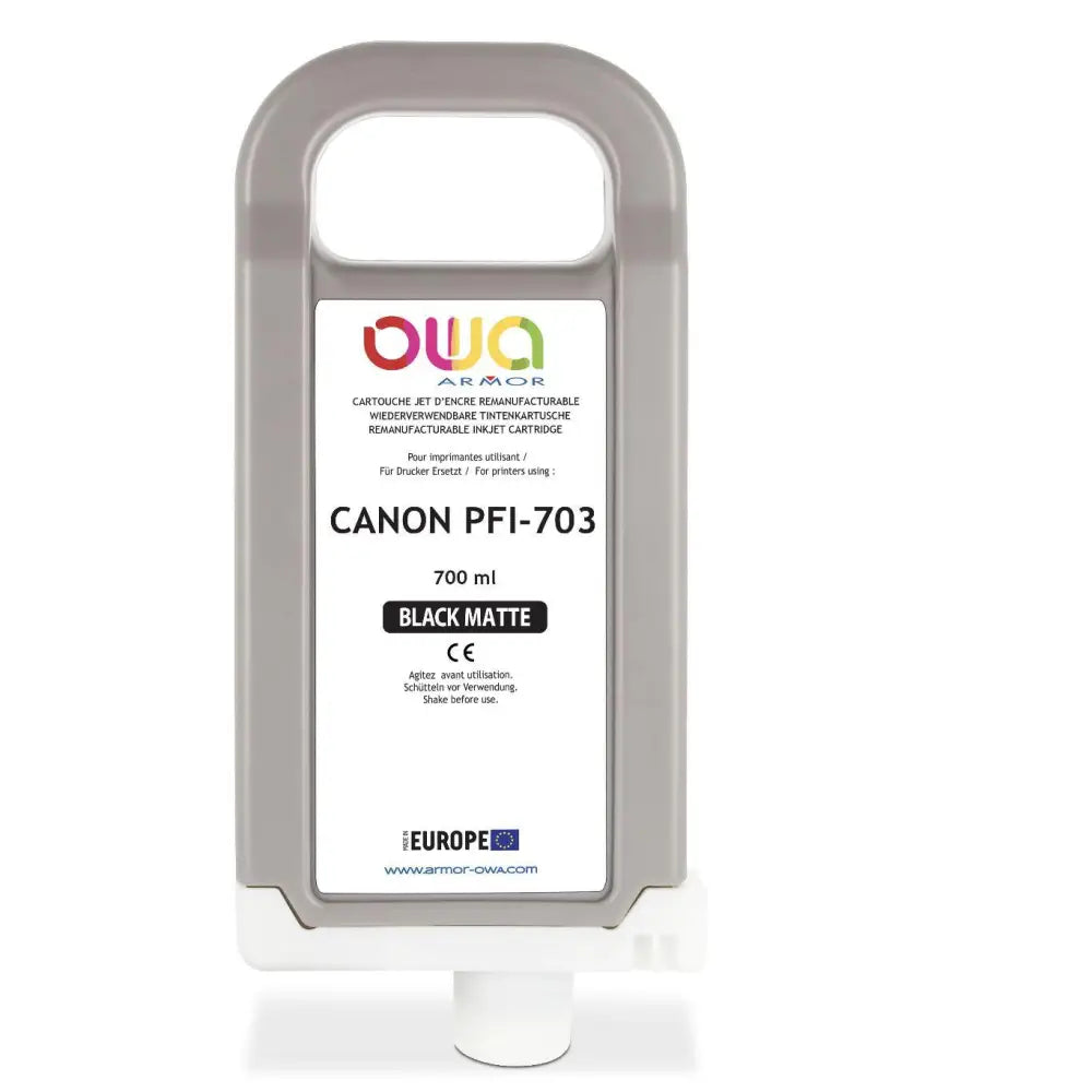 CANON PFI-703 - Cartouche compatible traceur - Noir Mat - Jet d’encre remanufacturé OWA