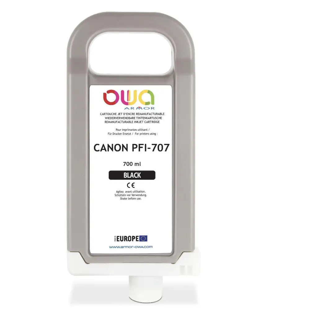 CANON PFI-707 - Cartouche compatible traceur - Noir - Jet d’encre remanufacturé OWA