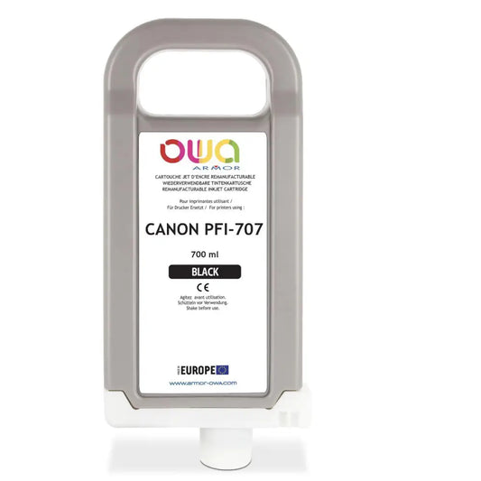 CANON PFI-707 - Cartouche compatible traceur - Noir - Jet d’encre remanufacturé OWA