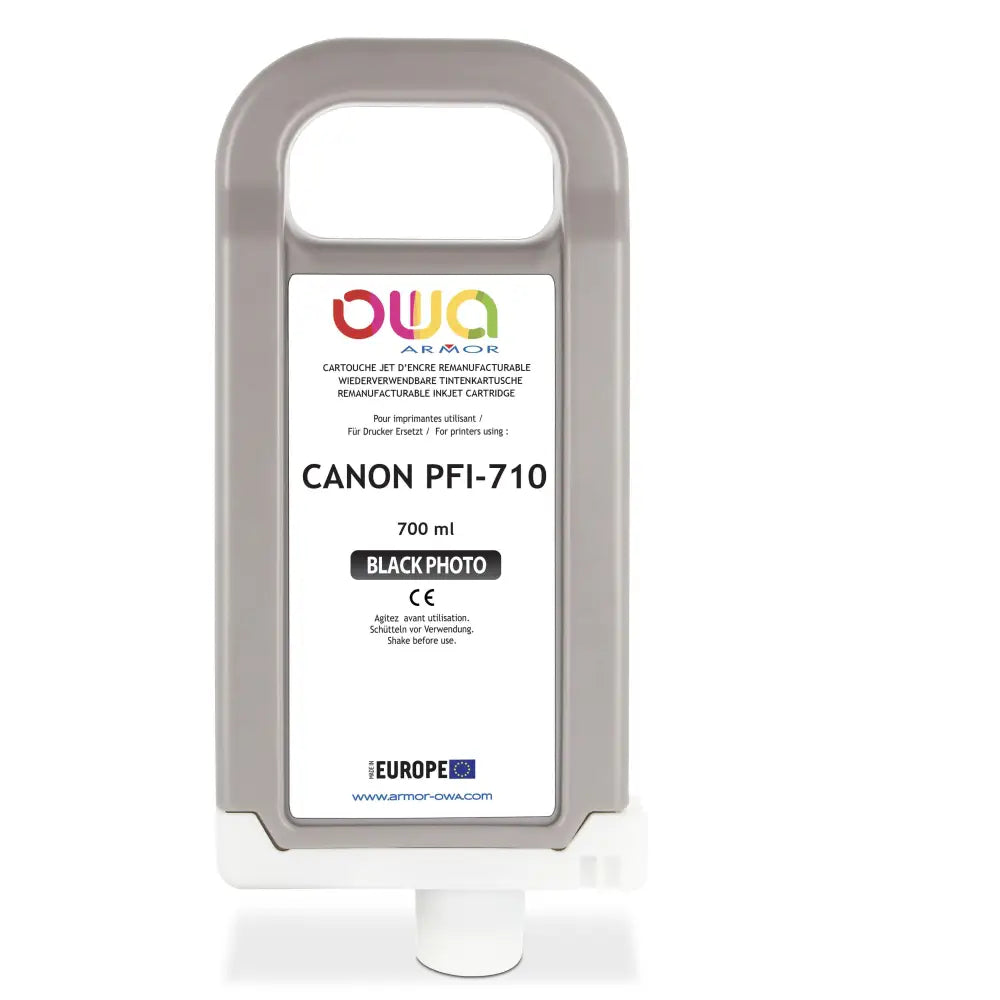 CANON PFI-710 - Cartouche compatible traceur - Noir Photo - Jet d’encre remanufacturé OWA