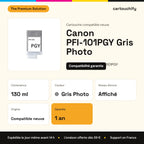 Canon PFI-101PGY Cartouche Gris Photo compatible équivalent à 0893B001 : caractéristiques