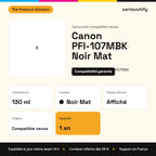Canon PFI-107MBK Cartouche Noir Mat compatible équivalent à 6704B001 : caractéristiques