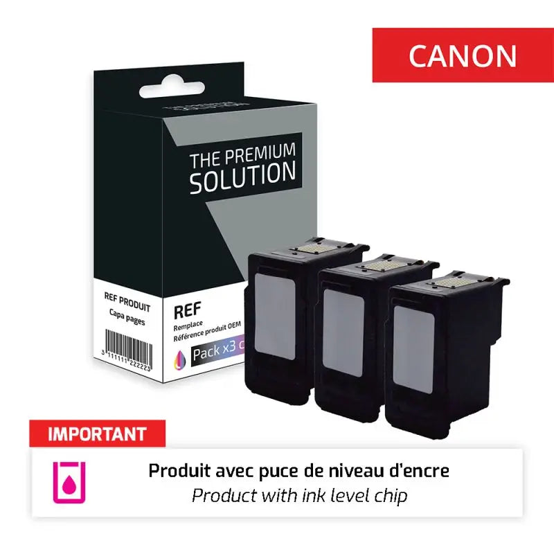 Canon 545XL/546XL Cartouche Pack 3 Couleurs remanufacturé équivalent à 545XL 8286B001 546XL