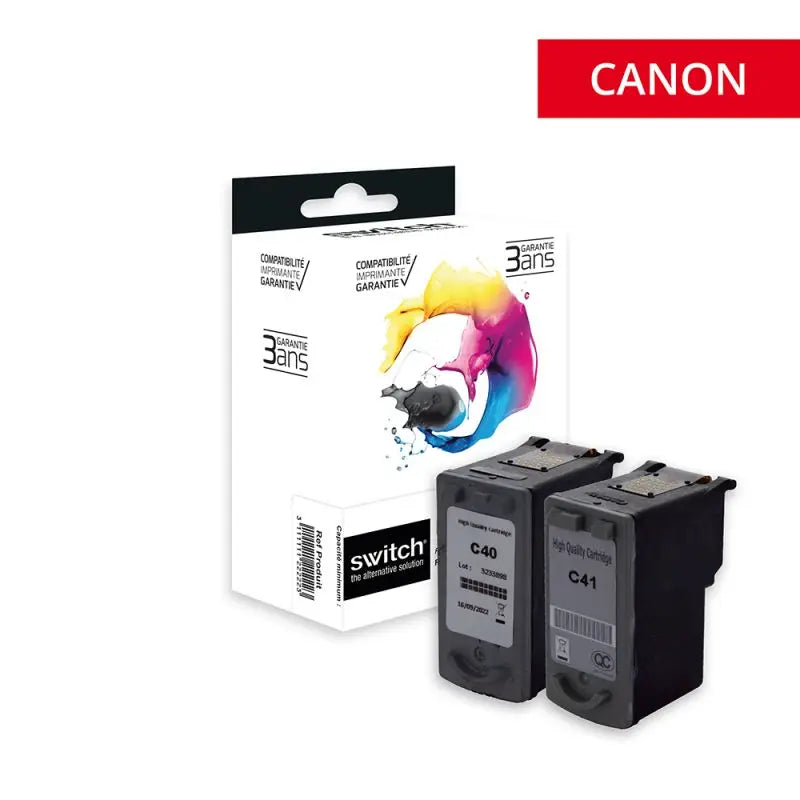 Canon 40/41 Cartouche Pack 4 Couleurs remanufacturé équivalent à PG40 CL41 0615B001 · Switch