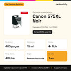 Canon 575XL Noir The Premium Solution : rendement 400 pages, 15 ml, garantie 1 an
