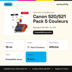 Canon 520/521 Cartouche Pack 5 Couleurs compatible équivalent à PGI-520, CLI-521 · Switch : caractéristiques