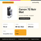 Canon 72 Cartouche Matt Noir compatible équivalent à PGI72MBK, 6402B001 : caractéristiques