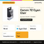 Canon 72 Cartouche Light Cyan compatible équivalent à PGI72PC, 6407B001 : caractéristiques