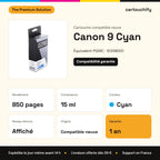 Canon 9 Cartouche Cyan compatible équivalent à PGI9C, 1035B001 : caractéristiques