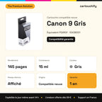 Canon 9 Cartouche Grey compatible équivalent à PGI9GY, 1042B001 : caractéristiques